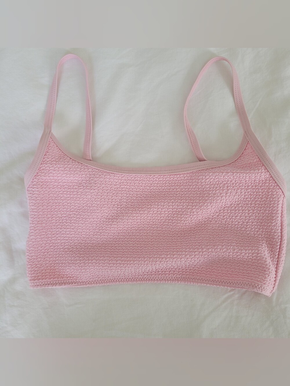 PacSun Light Pink Textured Bikini Bralette Small